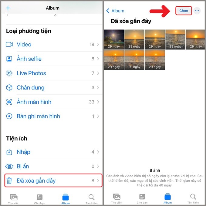 Cách khôi phục ảnh đã của iPhone Cách khôi phục ảnh đã của iPhone