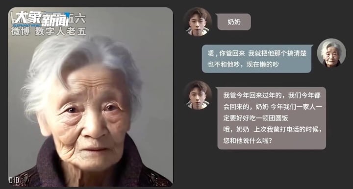 Cháu 'hồi sinh' bà đã mất do AI gây bão mạng ở Trung Quốc
