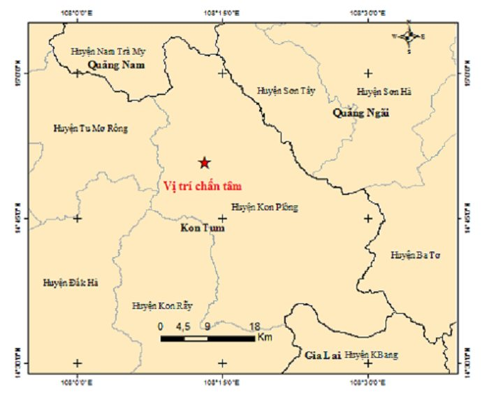 Động đất tiếp tục xảy ra ở Kon Tum vào sáng 29.4, theo báo cáo.