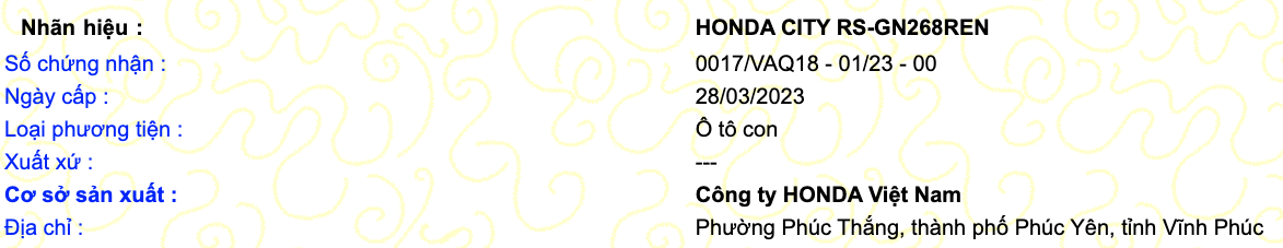Thêm chi tiết về Honda City 2023 tại Việt Nam: 3 bản, nặng hơn, phanh đĩa 4 bánh