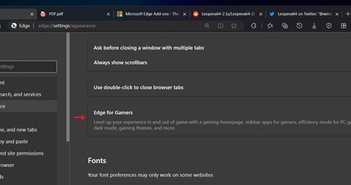 Trình duyệt Microsoft Edge sắp có chế độ dành cho game thủ