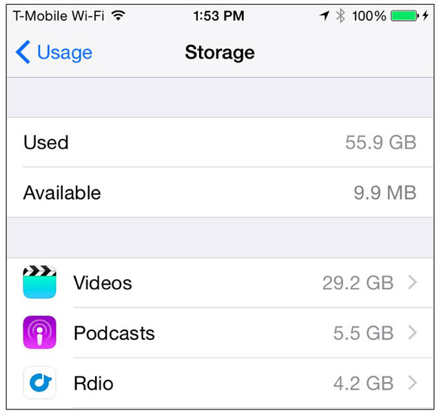 Khi iPhone hết dung lượng lưu trữ, phải làm gì?