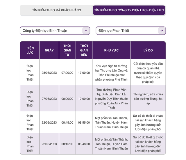 Hướng dẫn tra cứu lịch cắt điện trực tuyến