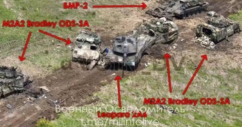 Bức ảnh Leopard và chiến xa Bradley bị phá nằm la liệt ở Ukraine