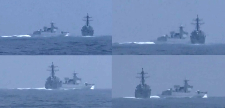 Tàu chiến Mỹ và Trung Quốc suýt va chạm ở eo biển Đài Loan