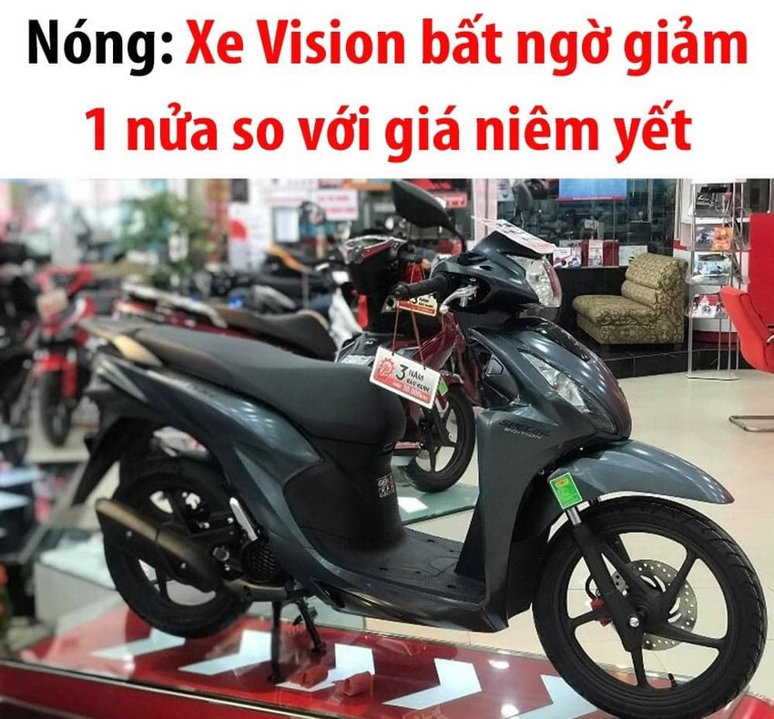 Honda Vision giảm một nửa so với giá niêm yết?