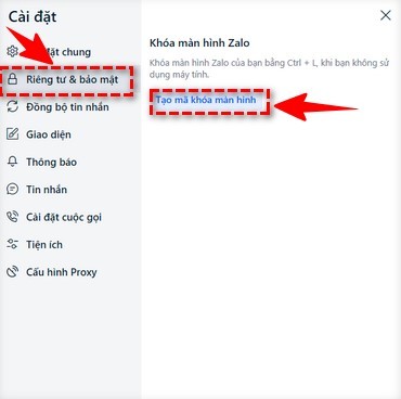 Tạo mã khóa màn hình