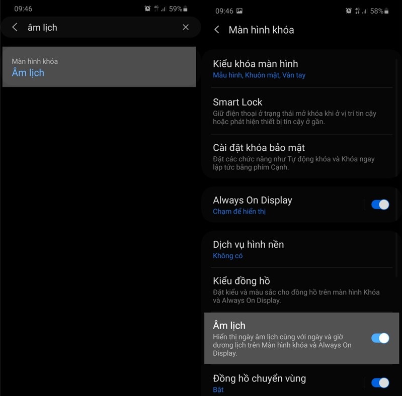 Hiển thị lịch âm trên màn hình điện thoại android