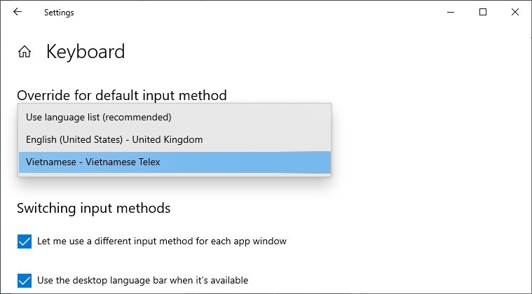 Cách thay đổi ngôn ngữ bàn phím trong Windows 10, 11