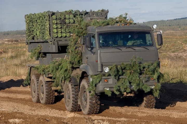 Hệ thống rải mìn Zemledeliye của Nga trong cuộc tập trận Zapad-2021.