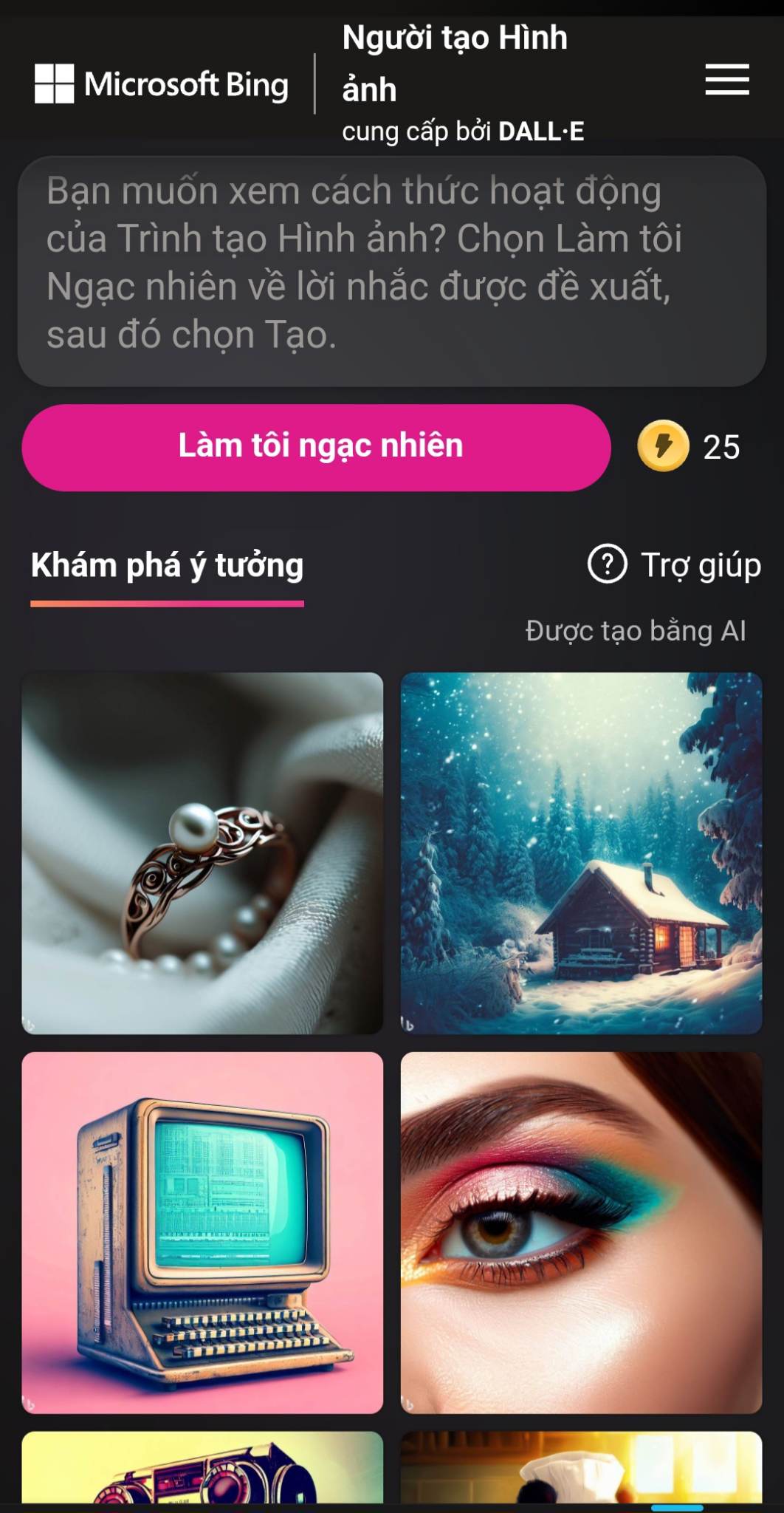 Microsoft Edge tích hợp tính năng tạo hình ảnh bằng AI - Ảnh 2. Microsoft Edge tích hợp tính năng tạo hình ảnh bằng AI - Ảnh 2.