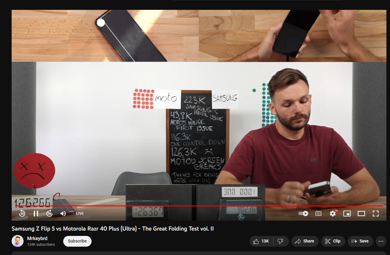 Youtuber công nghệ livestream gập mở Galaxy Z Flip5 liên tục 1 tuần và cái kết gây bất ngờ