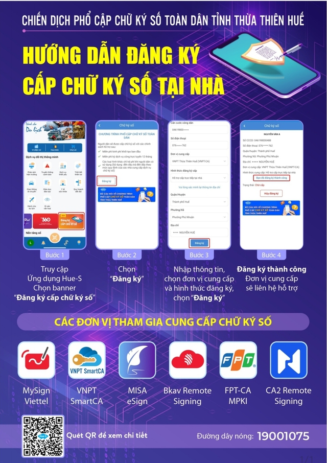 Thừa Thiên Huế đẩy mạnh triển khai cấp chữ ký số cho người dân