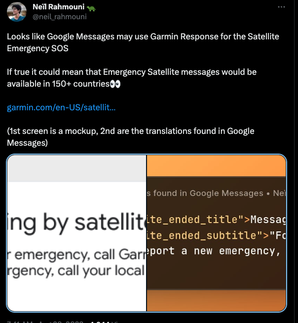 Android 14 có thể hỗ trợ tin nhắn từ vệ tinh
