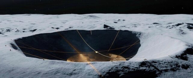 Cách để xây dựng một 'siêu kính thiên văn' khổng lồ trên bề mặt Mặt trăng