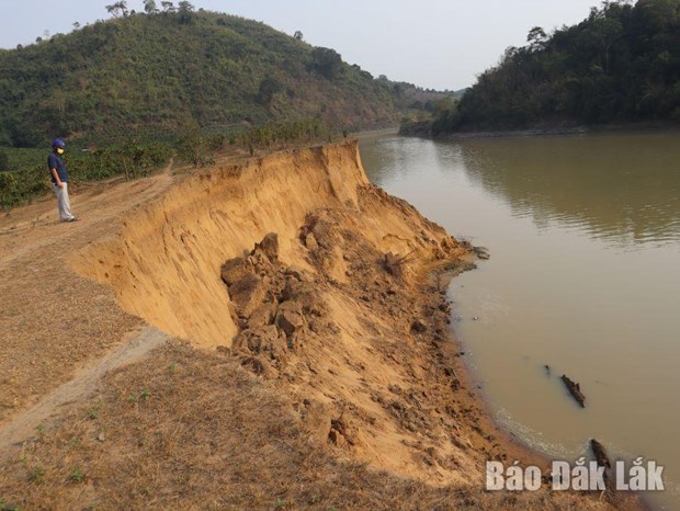Yêu cầu dừng khai thác cát trên các đoạn sông Krông Ana bị sạt lở