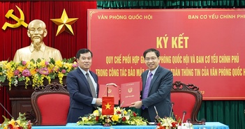 Ban Cơ yếu Chính phủ ký kết Quy chế phối hợp với Văn phòng Quốc hội Ban Cơ yếu Chính phủ ký kết Quy chế phối hợp với Văn phòng Quốc hội