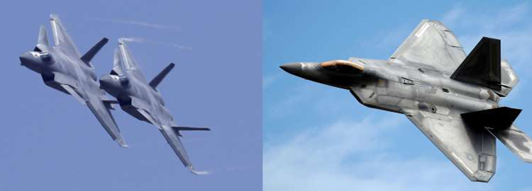 So sánh tiêm kích tàng hình J-20 của Trung Quốc và F-22 của Mỹ