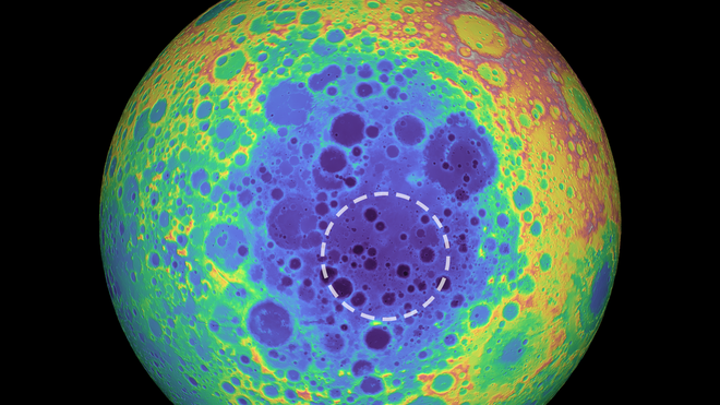 Một điểm dị thường rộng 50.000 km2 đang nằm dưới hố sao băng lớn nhất Mặt Trăng