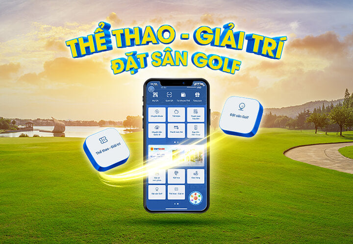 Đặt sân golf và vé thể thao giải trí trên ứng dụng Vietbank Digital