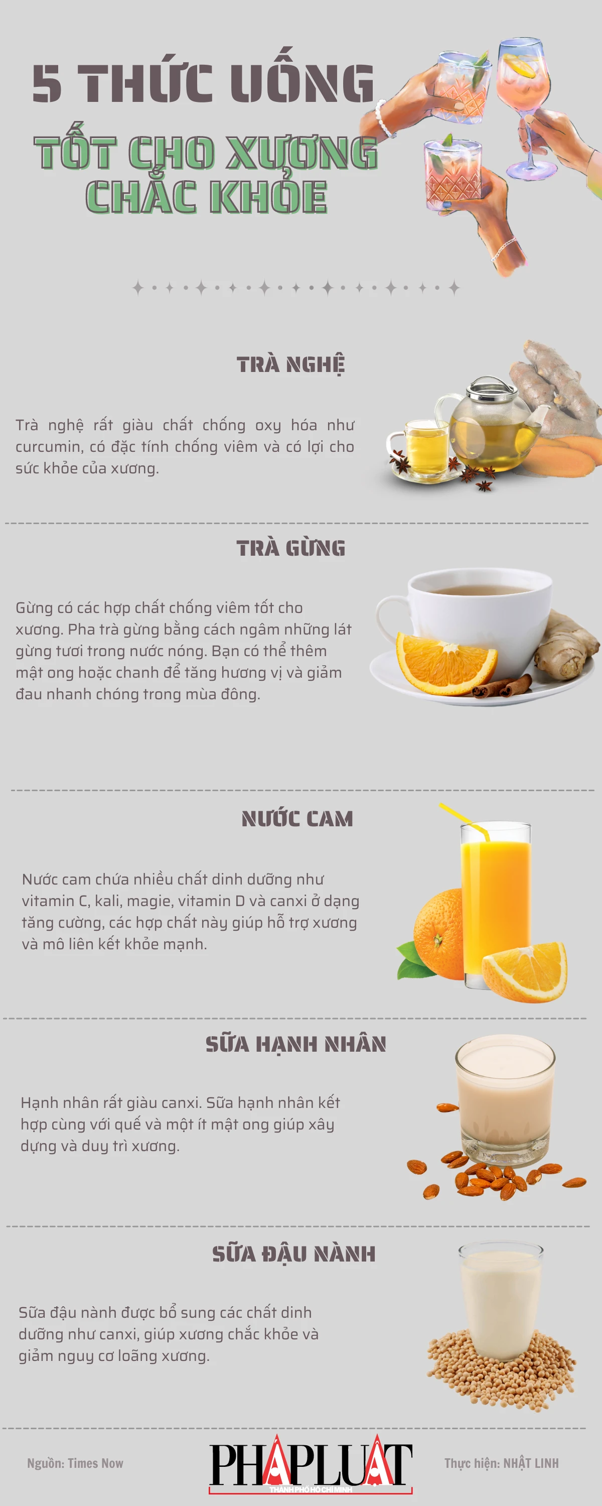 5 thức uống tốt giúp cho xương chắc khỏe