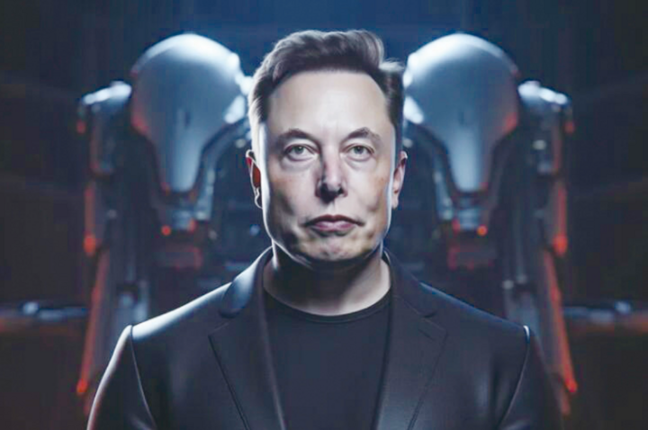 Hình ảnh tỷ phú Elon Musk được tạo ra bởi AI của ứng dụng Midjourney. (Ảnh: Thời báo Hoàn Cầu)
