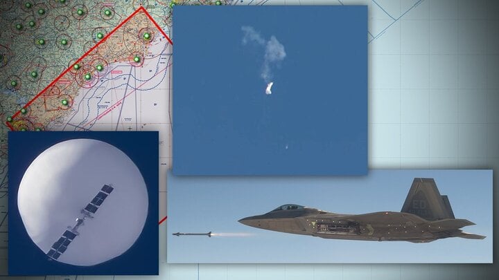 Hình ảnh minh họa F-22 Mỹ bắn hạ khí cầu thời tiết Trung Quốc. (Ảnh: The Drive)