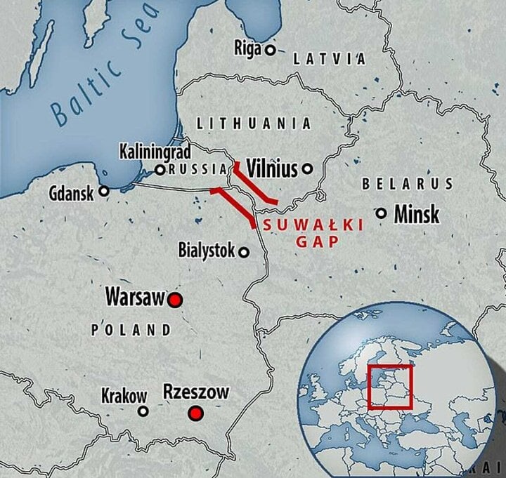 Quân đội Đức cho rằng hành lang Suwalki - dải đất nằm giữa Ba Lan ngăn cách Belarus và vùng lãnh thổ hải ngoại Kaliningrad của Nga sẽ là tâm điểm trong cuộc đối đầu quân sự giữa Nga-NATO nếu nó xảy ra.