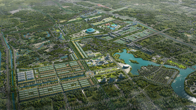 Phối cảnh minh họa Tổ hợp dự án Khu đô thị mới Bắc Châu Giang, không gian đáng sống mới tại Hà Nam.