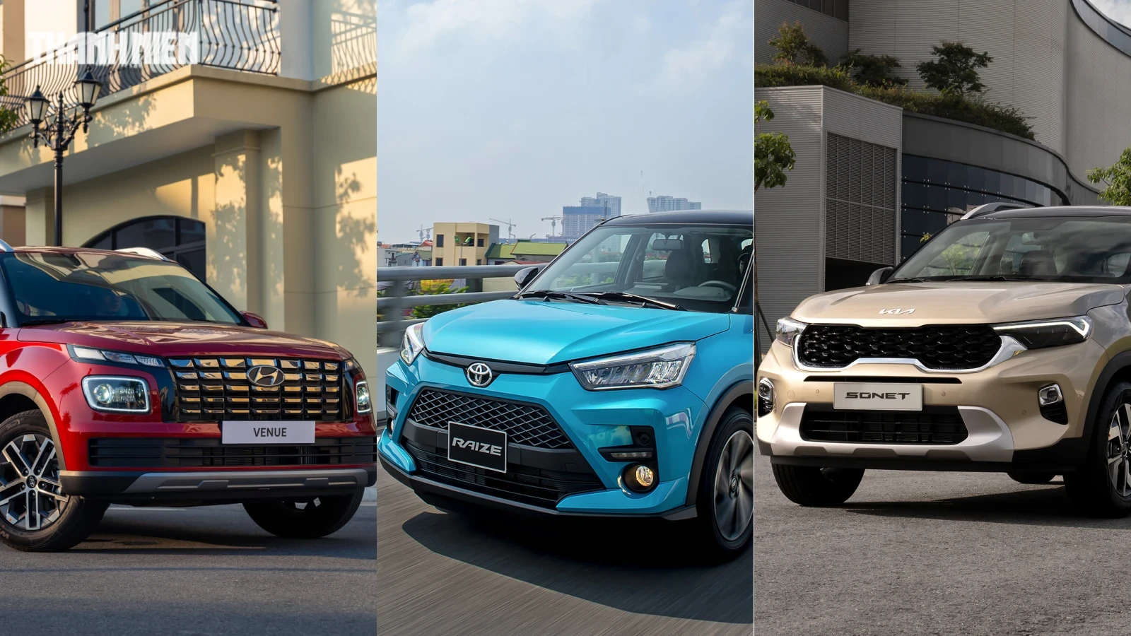 Ô tô gầm cao cỡ nhỏ, dưới 600 triệu: Chọn Kia Sonet, Toyota Raize hay Hyundai Venue?