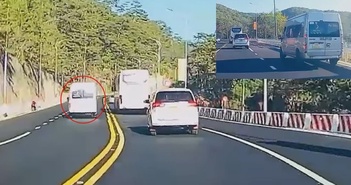 Phẫn nộ xe khách 16 chỗ đánh võng, vượt ẩu trên đèo Prenn Phẫn nộ xe khách 16 chỗ đánh võng, vượt ẩu trên đèo Prenn