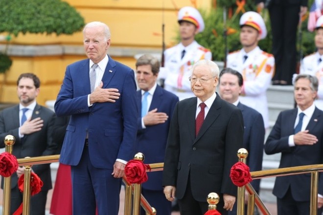 Việt Nam và Mỹ đang nâng cấp quan hệ trong chuyến thăm cấp Nhà nước của Tổng thống Joe Biden theo lời mời của Tổng Bí thư Nguyễn Phú Trọng