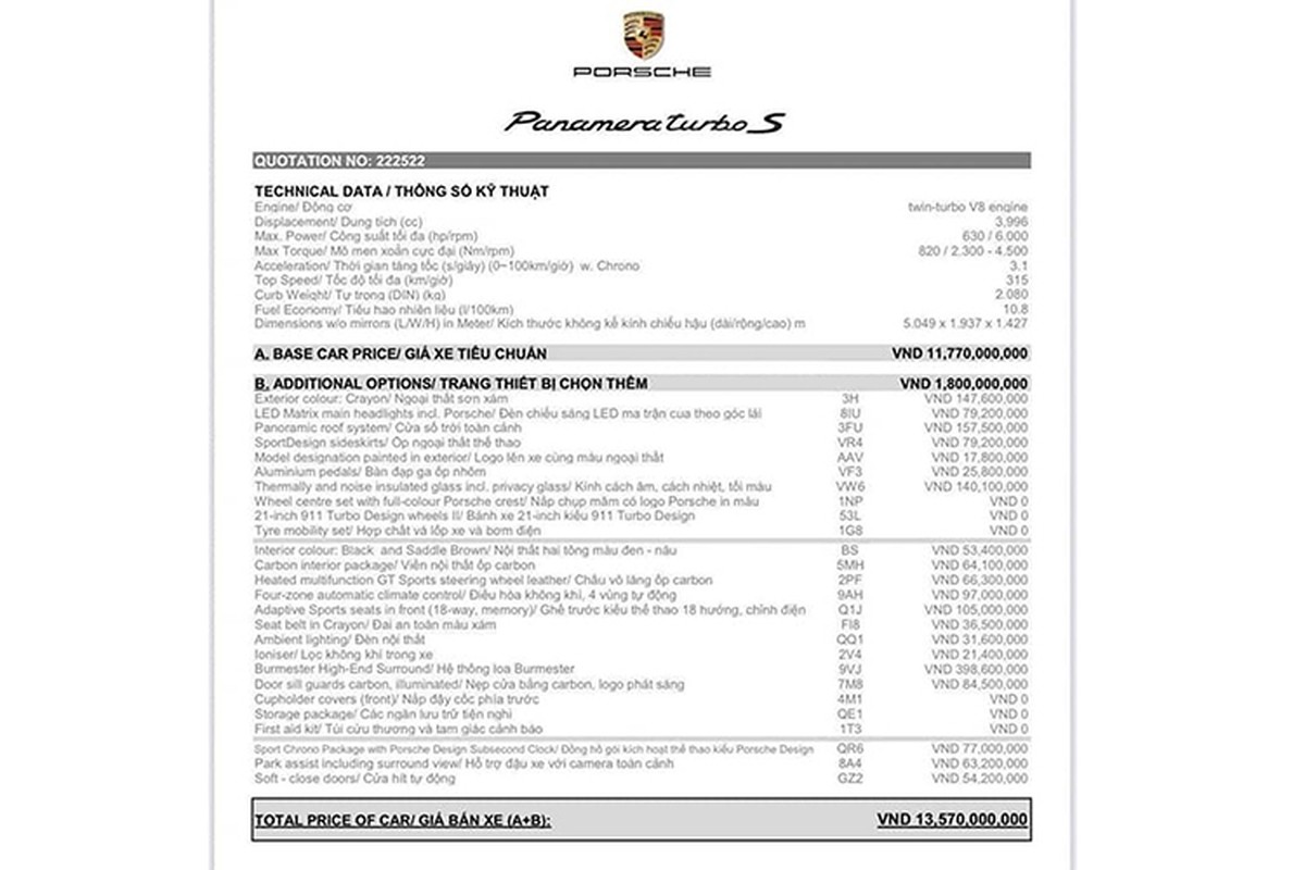 Porsche Panamera Turbo S từng của "Qua" Vũ rao bán hơn 10 tỷ đồng - Hình 2 Porsche Panamera Turbo S tung cua