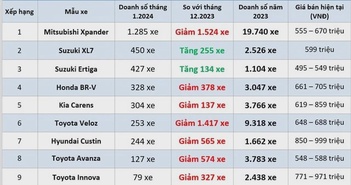 Xe gia đình cỡ nhỏ: Suzuki bất ngờ vượt mặt Toyota tháng đầu năm 2024 Xe gia đình cỡ nhỏ: Suzuki bất ngờ vượt mặt Toyota tháng đầu năm 2024