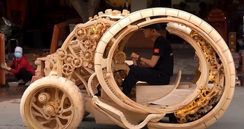 Tận mục chiếc ôtô gỗ độc lạ phác thảo của AI của thợ mộc Việt
