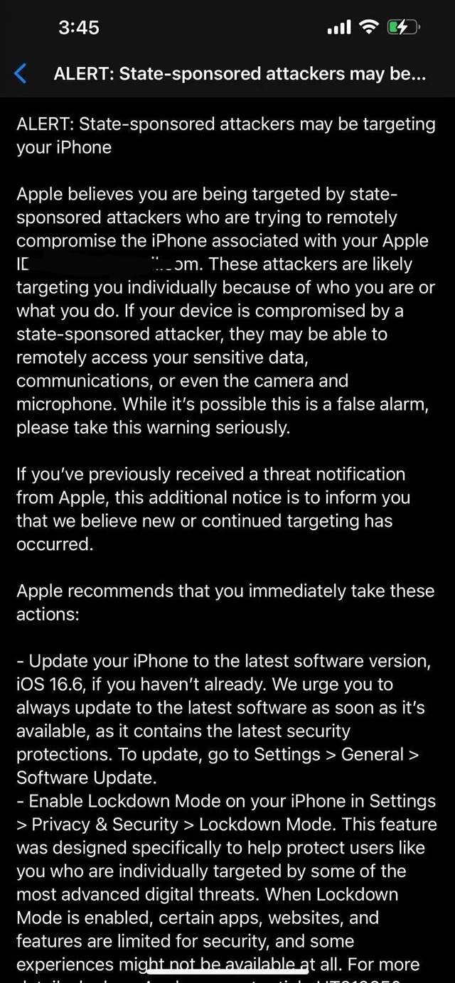 Apple cảnh báo người dùng ở 92 quốc gia về khả năng iPhone bị tấn công bởi phần mềm gián điệp
