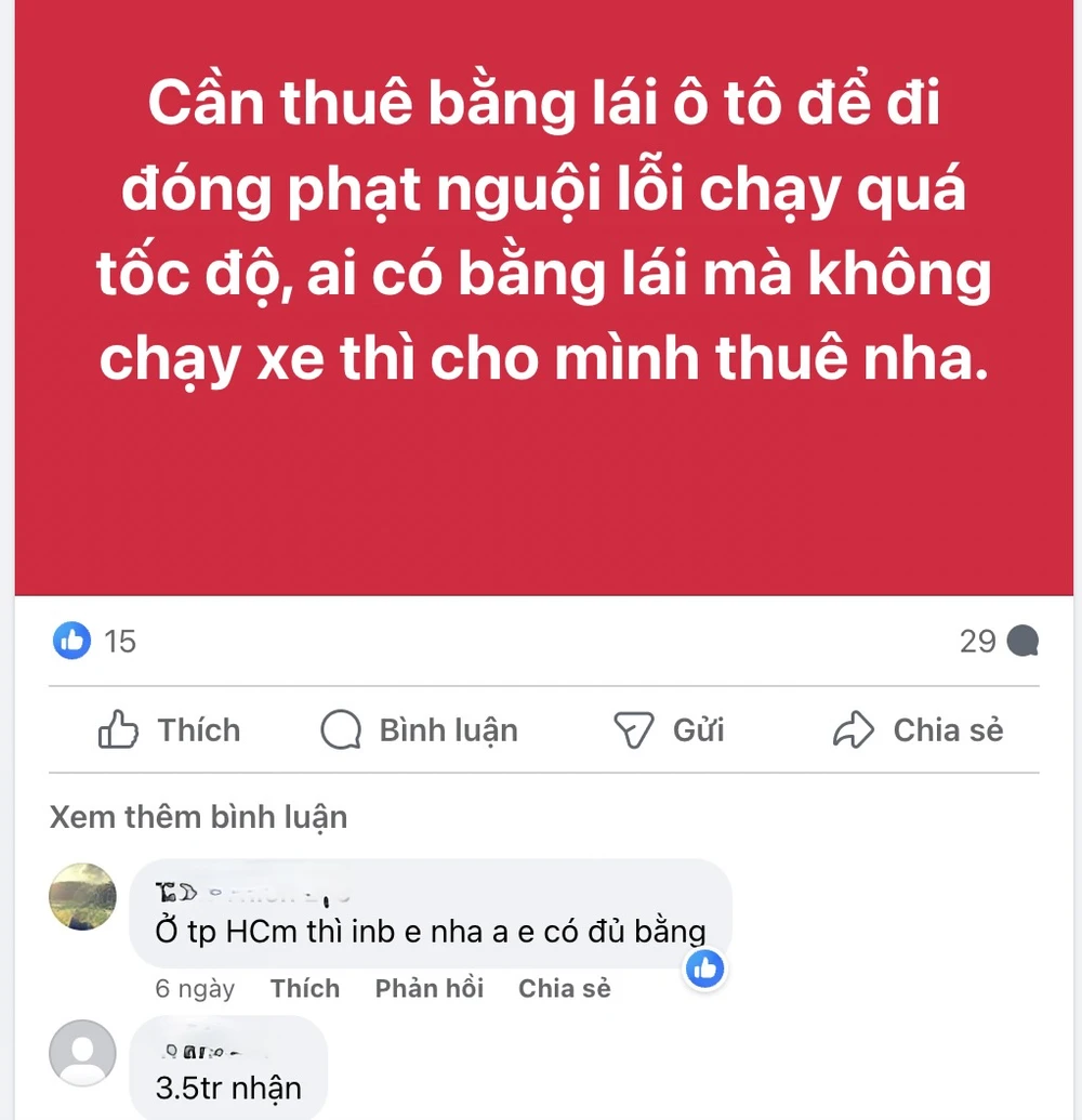 thuê bằng lái xe