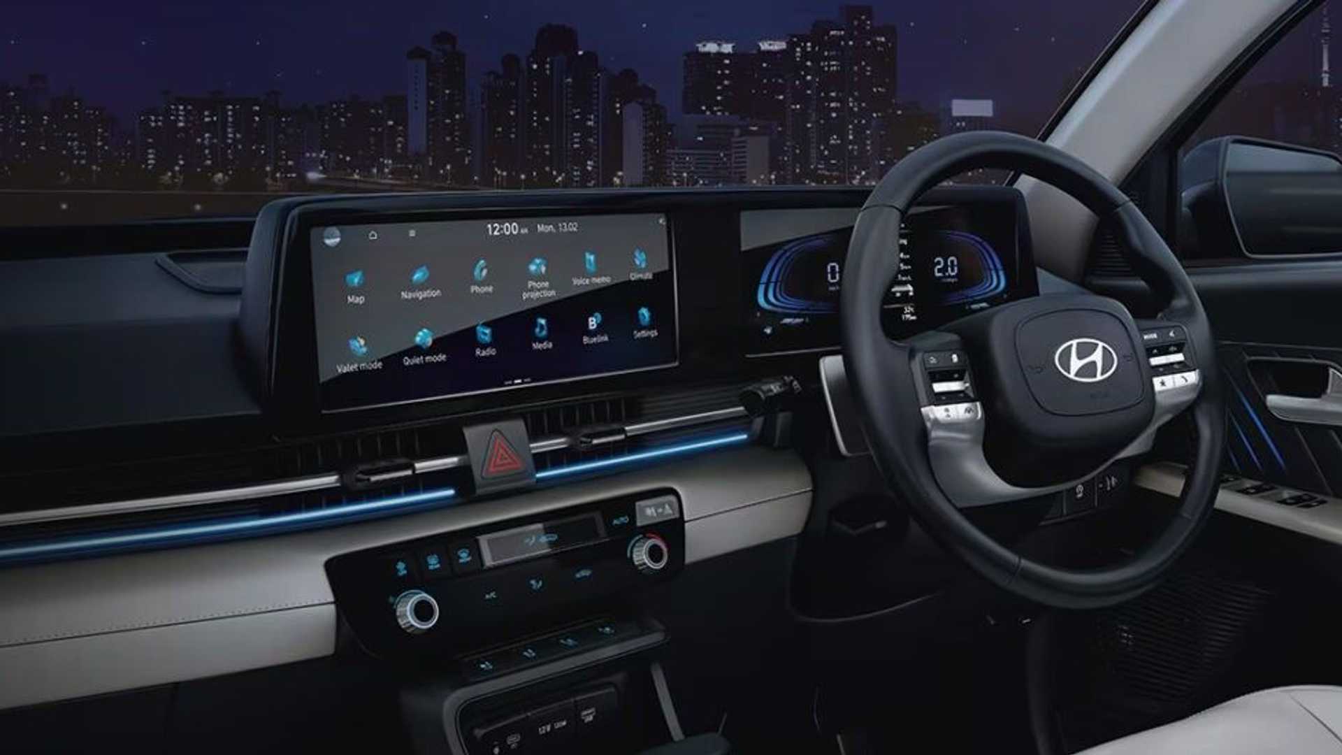 Nội thất Hyundai Accent 2025 nổi bật với cụm màn hình giải trí lớn