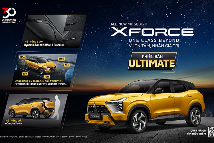 Mitsubishi XFORCE Ultimate chốt giá từ 705 triệu đồng tại Việt Nam