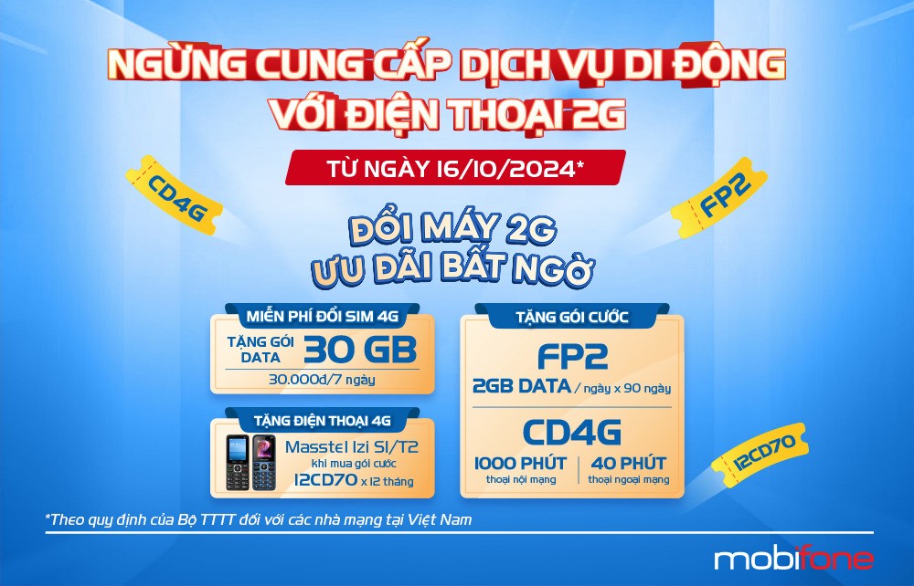 MobiFone tích cực đồng hành cùng khách hàng trong lộ trình tắt sóng 2G