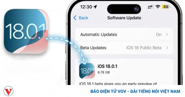 Apple chính thức phát hành bản cập nhật iOS 18.0.1 vài iPadOS 18.0.1