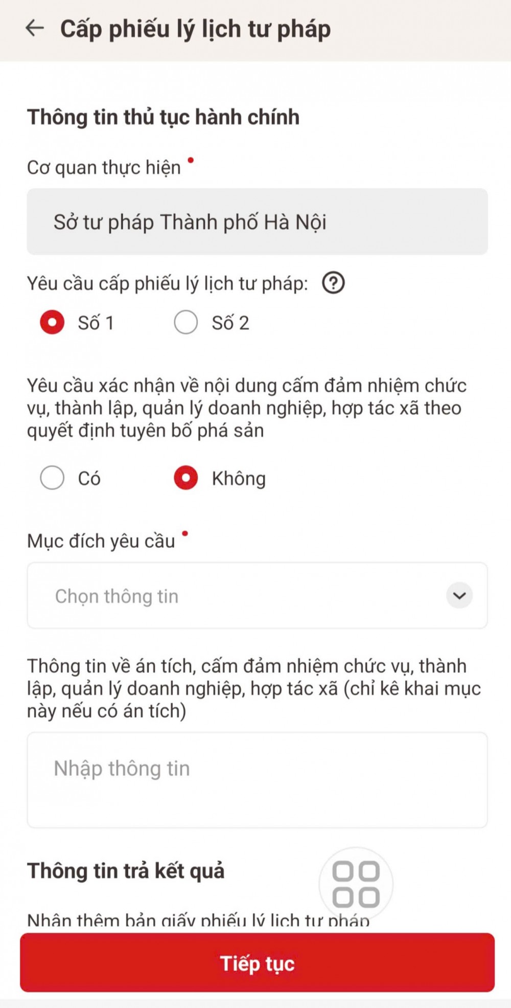 10 bước đơn giản để nhận Phiếu lý lịch tư pháp qua ứng dụng VNeID