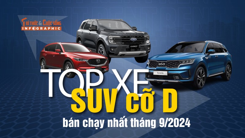 [INFOGRAPHIC] Top xe SUV cỡ D bán chạy nhất tháng 9/2024