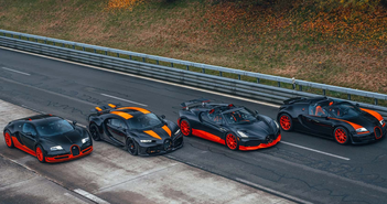 Dàn Bugatti phá kỷ lục huyền thoại "xếp lốp" trên đường đua Dàn Bugatti phá kỷ lục huyền thoại "xếp lốp" trên đường đua