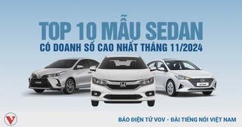 Top 10 mẫu sedan có doanh số cao nhất tháng 11/2024 Top 10 mẫu sedan có doanh số cao nhất tháng 11/2024