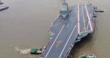 Trung Quốc chạy thử nghiệm tàu sân bay thứ ba Trung Quốc chạy thử nghiệm tàu sân bay thứ ba