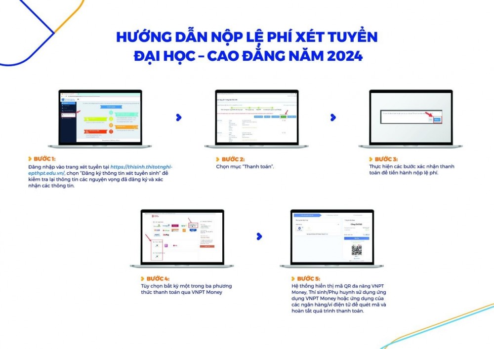 Nộp phí xét tuyển đại học, cao đẳng đơn giản bằng VNPT Money