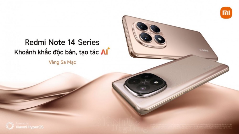 Redmi Note 14 Vàng Sa Mạc chính thức lộ diện
