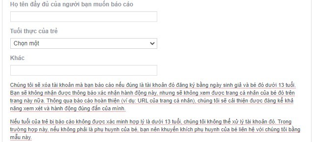 Báo cáo nội dung cụ thể do trang cá nhân, Trang, nhóm