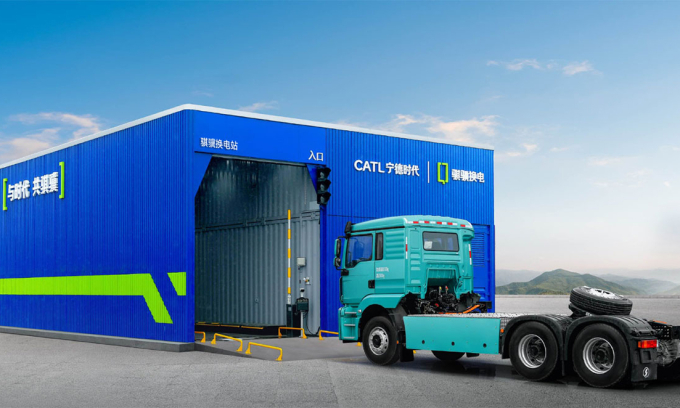 Trung Quốc lắp trạm đổi pin cho xe đầu kéo chạy điện